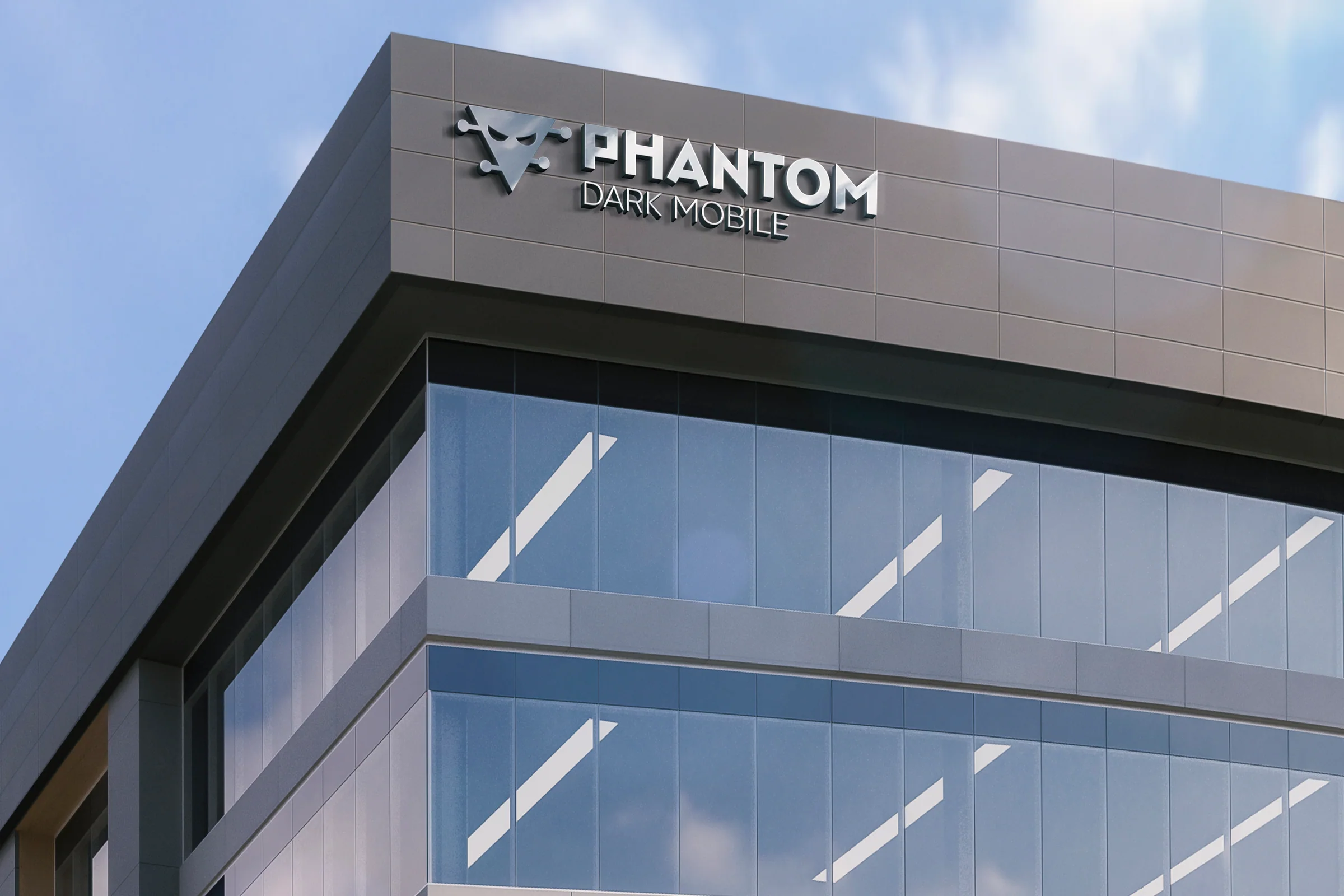 הלוגו של PHANTOM על חזית בניין משרדים